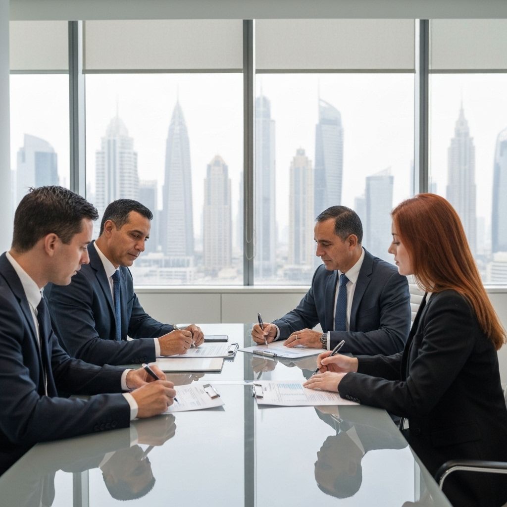 Corporate tax consultation meeting in Dubai office